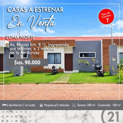 CASA EN VENTA DE 3 DORMITORIOS ZONA NORTE EN URBANIZACION CERRADA