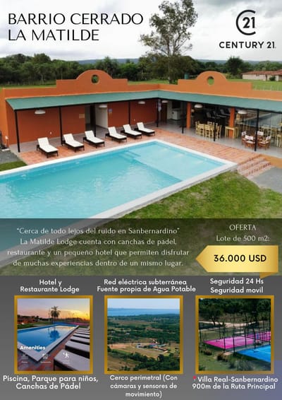 Oferta Lote EN BARRIO CERRADO “LA MATILDE” EN SAN BER 
