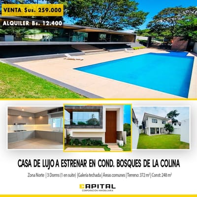 CASA DE LUJO A ESTRENAR EN COND. BOSQUES DE LA COLINA 