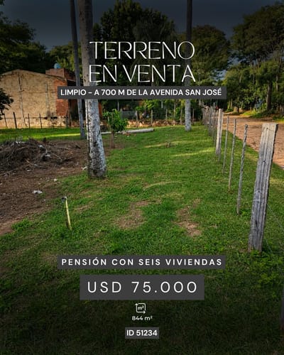 Vendo terreno en Limpio con renta activa y potencial de crecimiento