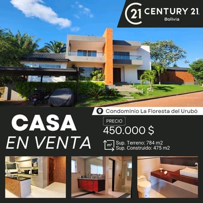 CASA EN VENTA - CONDOMINIO LA FLORESTA DEL URUBO