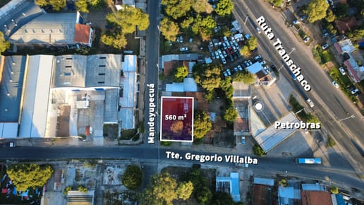Terreno en Esquina 560m² Loma Pytá a 1 Cdra Transchaco - AI2