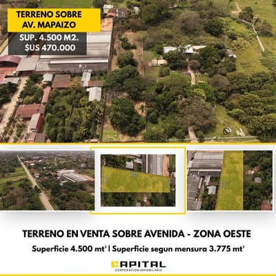 Terreno en venta sobre avenida Mapaizo