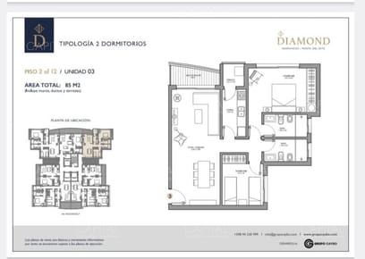 Apartamento en Diamond 2 Dormitorios para venta