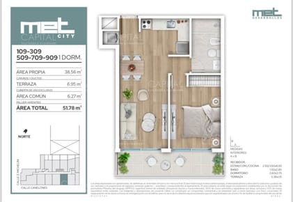 Proyecto en Construcción, apartamento de un dormitorio en venta en el Centro de Montevideo.