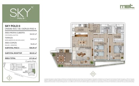 Apartamento duplex con parrillero propio en venta zona Carrasco
