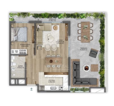 Apartamento de un dormitorio con amplia terraza en venta, zona Parque Rodo.