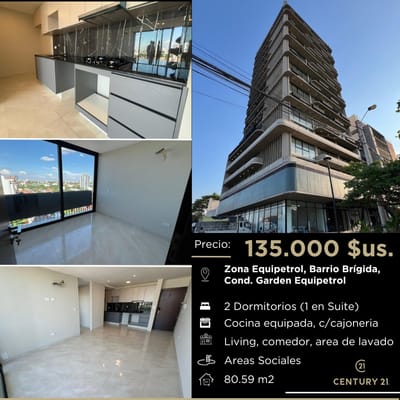 DEPARTAMENTO NUEVO EN VENTA DE 2 DORMITORIOS EN EDIF. GARDEN DE EQUIPETROL
