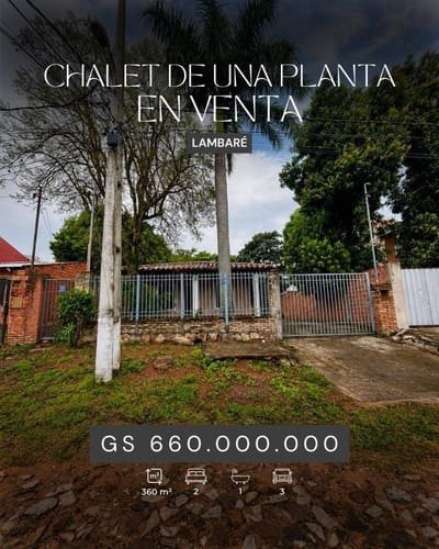 Chalet de una planta en venta – Lambaré
