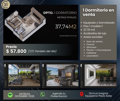 Departamento equipado en preventa 
