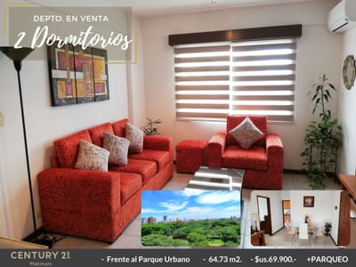 DPTO. 2 DORM. Con parqueo EN OFERTA FRENTE AL PARQUE URBANO