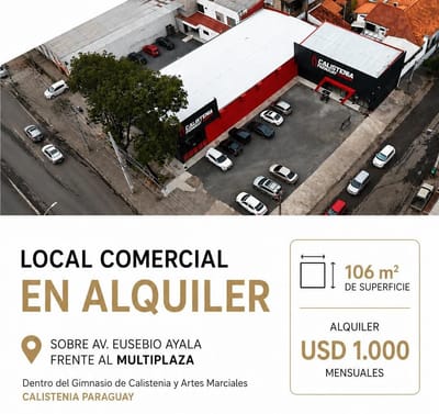 LOCAL COMERCIAL EN ALQUILER SOBRE EUSEBIO AYALA