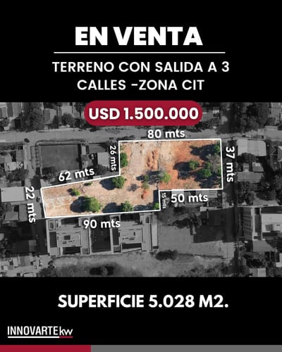 EN VENTA! terreno de 5.028 m2 en  - Zona CIT.