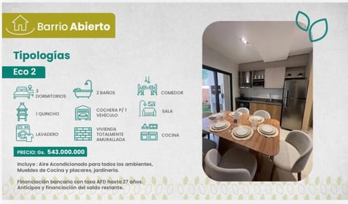 VENTA CASA TIPO DUPLEX - BARRIO ABIERTO LUQUE
