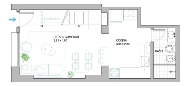 APARTAMENTO AGUADA MONTEVIDEO AGUADA AP502565  2 DORMITORIOS 1 BAÑOS