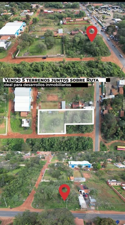 OPORTUNIDAD DE INVERSION- EN VENTA 5 TERRENOS JUNTOS – EN LIMPIO
