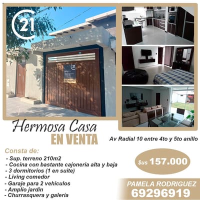 CASA EN VENTA DE 2 PLANTAS EN LA RADIAL 10