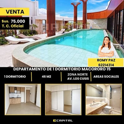Macororó 15 Departamento de 1 Dormitorio A Estrenar En Venta