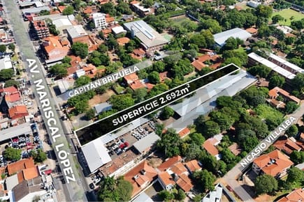 VENDO TERRENO DE 2.692 M2 SOBRE MCAL. LÓPEZ - FERNANDO DE LA MORA