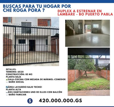 VENTA - DUPLEX - LAMBARE