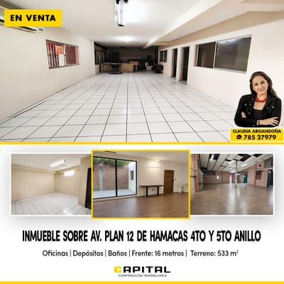 Vendo Galpon con oficinas plan 12 hamacas