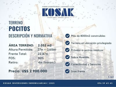 GRAN TERRENO EN POCITOS SOBRE AVENIDA