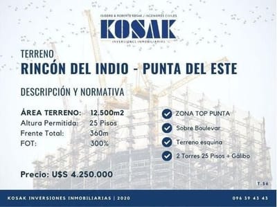 Gran Terreno Esquina En Rincón Del Indio
