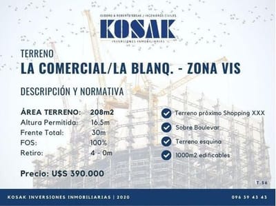Terreno Esquina En La Comercial