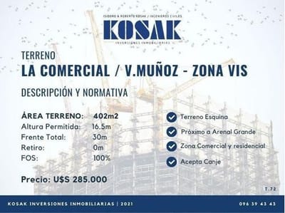 Terreno Esquina En La Comercial
