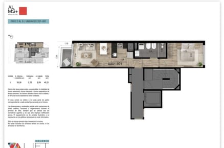 EN ALQUILER - APTO. 1 DORMITORIO EN LIFT COLONIA – CORDÓN – VIVIENDA PROMOVIDA