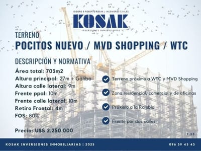Terreno Pocitos Nuevo Zona WTC