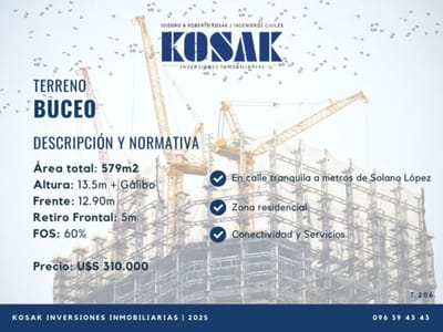 Terreno en Venta en Buceo