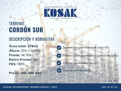 Terreno VIS en Cordón Sur