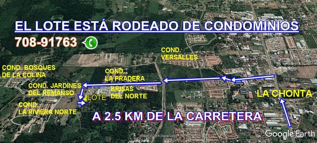 EN VENTA LOTE RODEADO DE CONDOMINIOS – ZONA NORTE KM 8!