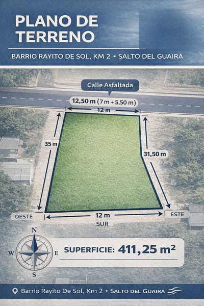 VENDO TERRENO EN SALTO DEL GUAIRA