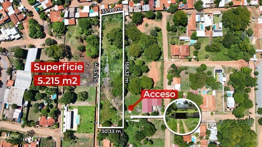 En venta propiedad de 5.215 m² 2 cuadras de Laguna Grande 