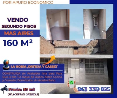  Vendo Segundo Pisos, Mas Aire Ubicación; Urb La Noria ,ortega Y Gasset 