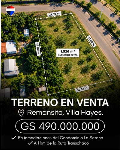 VENDO TERRENO EN REMANSITO VILLA HAYES