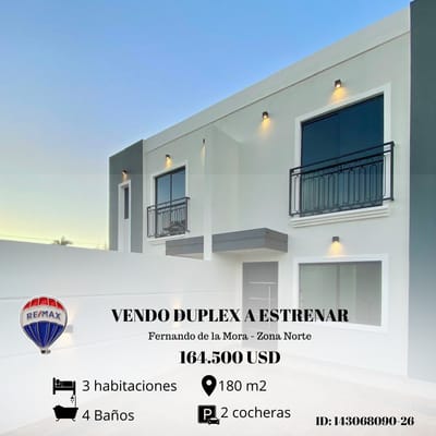 DUPLEX A ESTRENAR FDO. DE LA MORA ZONA NORTE