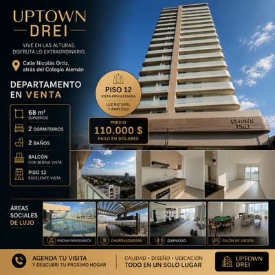 Departamento de 2 dormitorios en venta - Uptown Drei