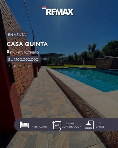 En venta casa quinta en ITA RUTA (PY01) Km 41