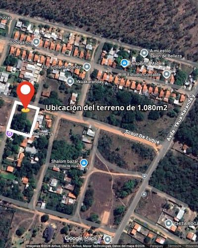 EN VENTA – TERRENO EN ESQUINA EN YKUA KARANDAY, LUQUE