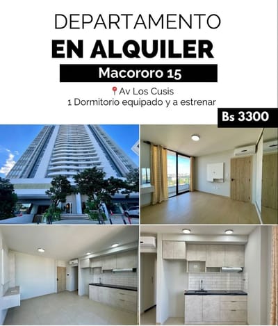 AV LOS CUSIS, DPTO DE 1 DORMITORIO A ESTRENAR ALQUILER