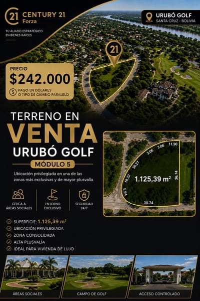 TERRENO EN VENTA EN URUBO GOLF
