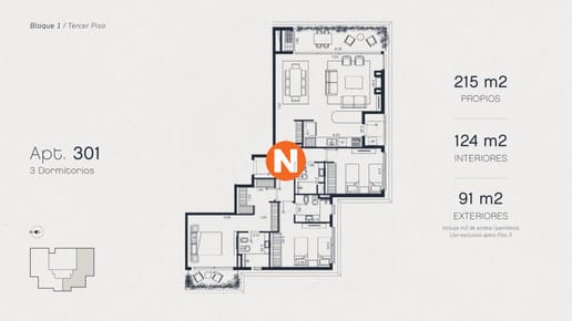 Apartamento en Pozo, 3 dormitorios, Pausa Montoya