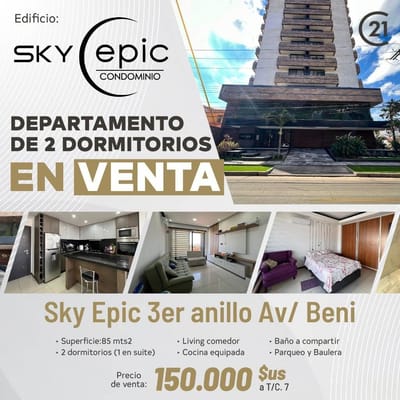 DEPARTAMENTO DE 2 DORMITORIOS EN VENTA SKY EPIC