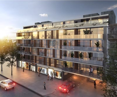 Proyecto de Gomez Platero con unidades 2 dormitorios Penthouse, y locales comerciales sobre Av Rivera