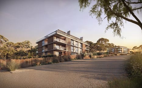 Vivir entre el bosque y el mar, La Barra de Punta del Este. Proyecto de diseño compuesto por 4 bloques de apartamentos de 1 dormitorio. Ultima Unidad con Garaje.
