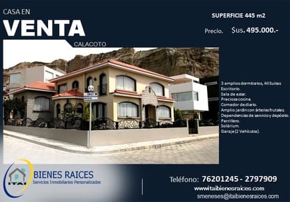 ELEGANTE CASA EN VENTA - Alto Calacoto