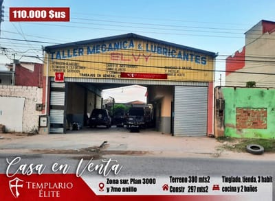 CASA CON GALPON EN VENTA EN AVENIDA PARA NEGOCIO, ZONA SUR 7MO ANILLO